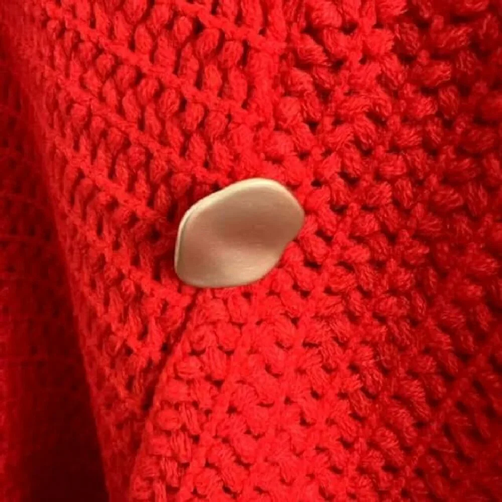 Cozy Knitted Poncho Sweater V-Neck Button Pullover Cape Shawl Wrap
